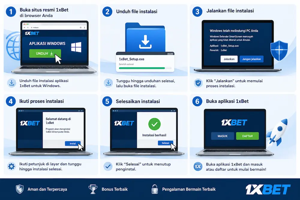 Cara Instal Aplikasi 1xBet di Windows
