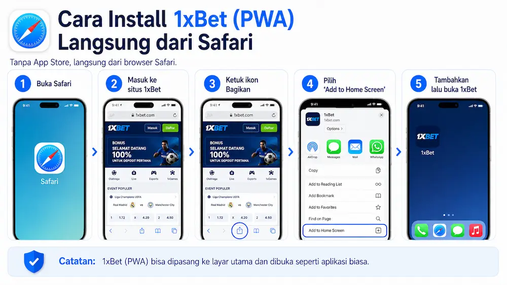 Memasang 1xBet PWA