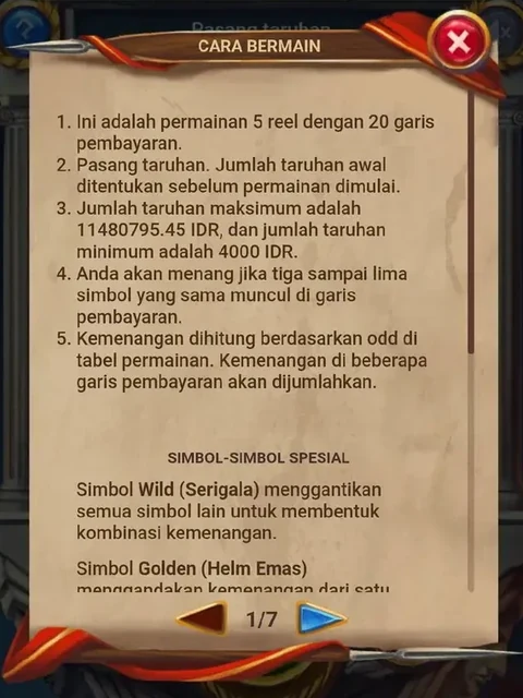 Layar Cara Bermain Olympus Slot dengan aturan dan batas taruhan